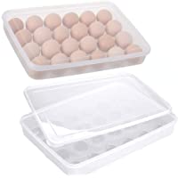 2 Piezas Caja Envase para Huevos- Cartón de Huevos Plástico- para la Nevera Caja con Tapa Huevera Plástico- Puede…